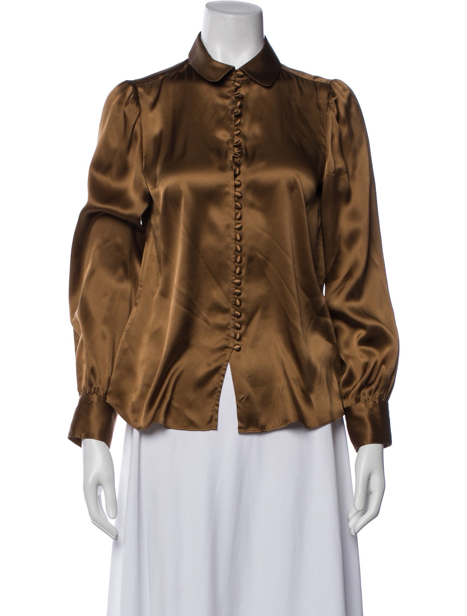 FRAME Silk Long Sleeve Blouse