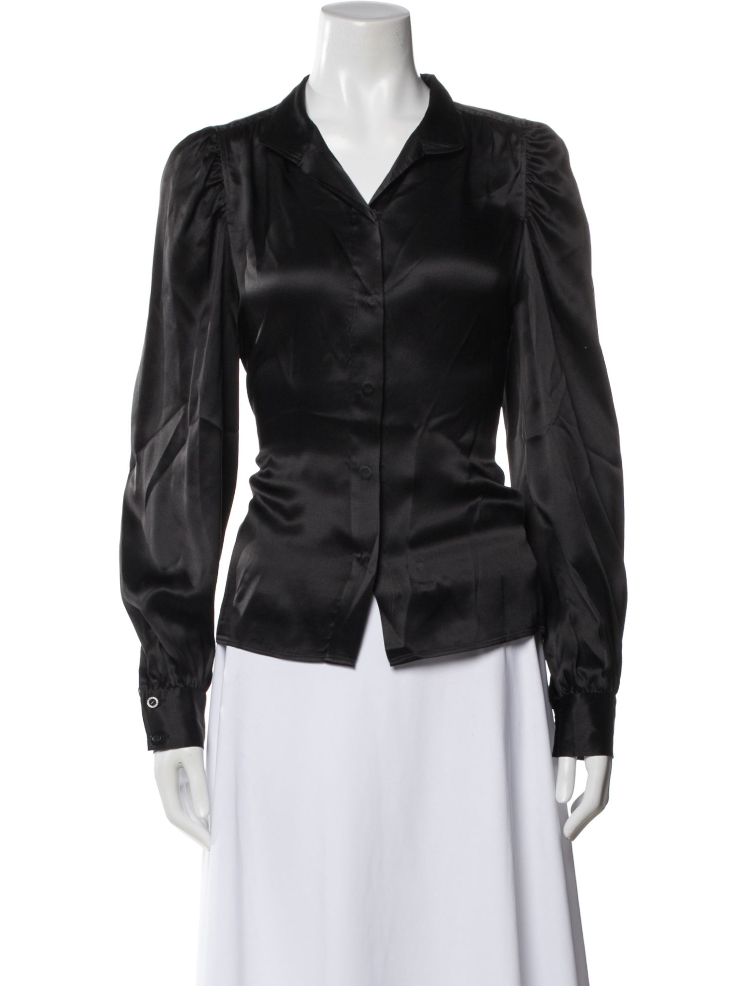 FRAME Silk Long Sleeve Blouse