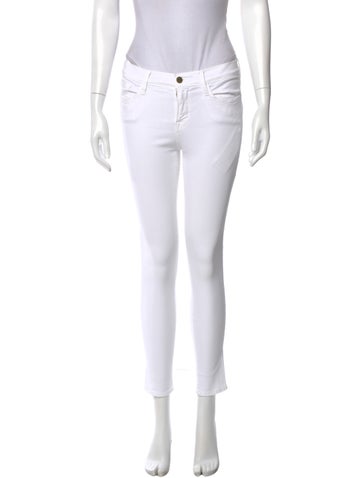 Pre-owned Frame Skinny Leg Pants In Neutral