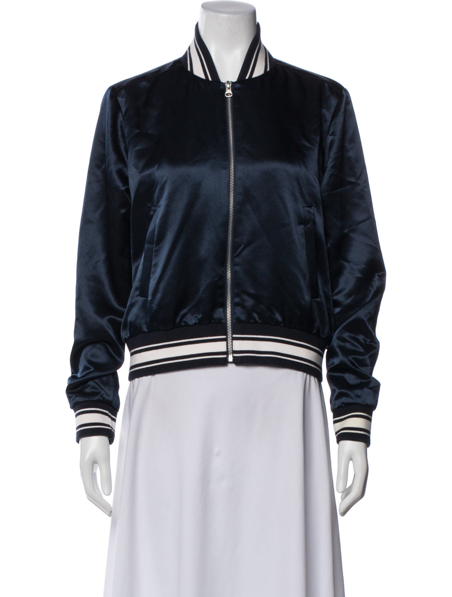 FRAME Striped Bomber Jacket