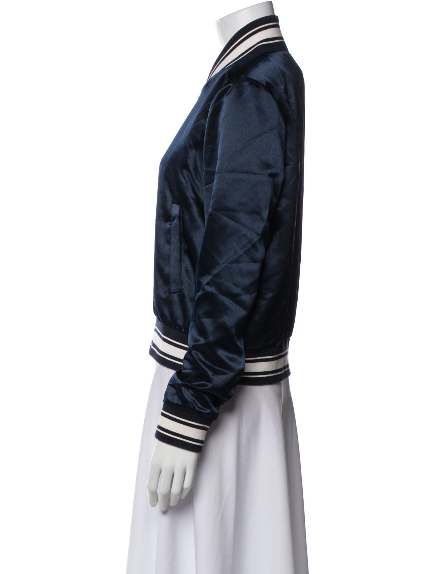FRAME Striped Bomber Jacket