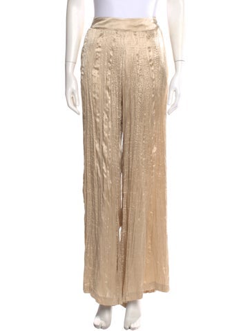 Pre-owned Frame Silk Wide Leg Pants In Neutral