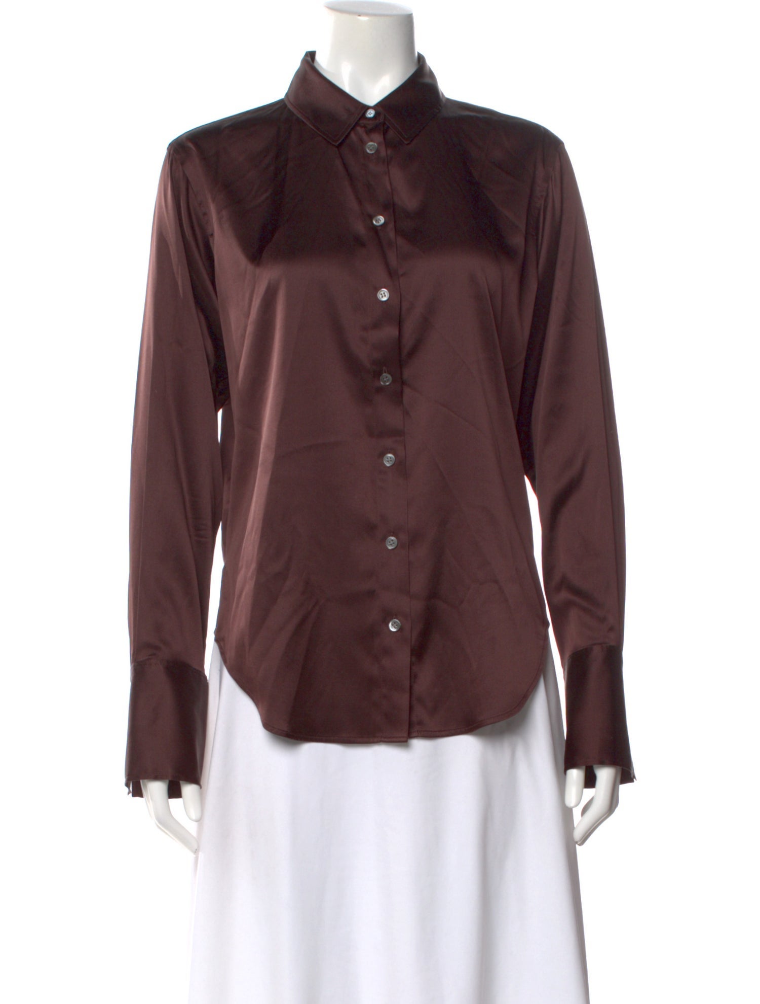 FRAME Silk Long Sleeve Blouse