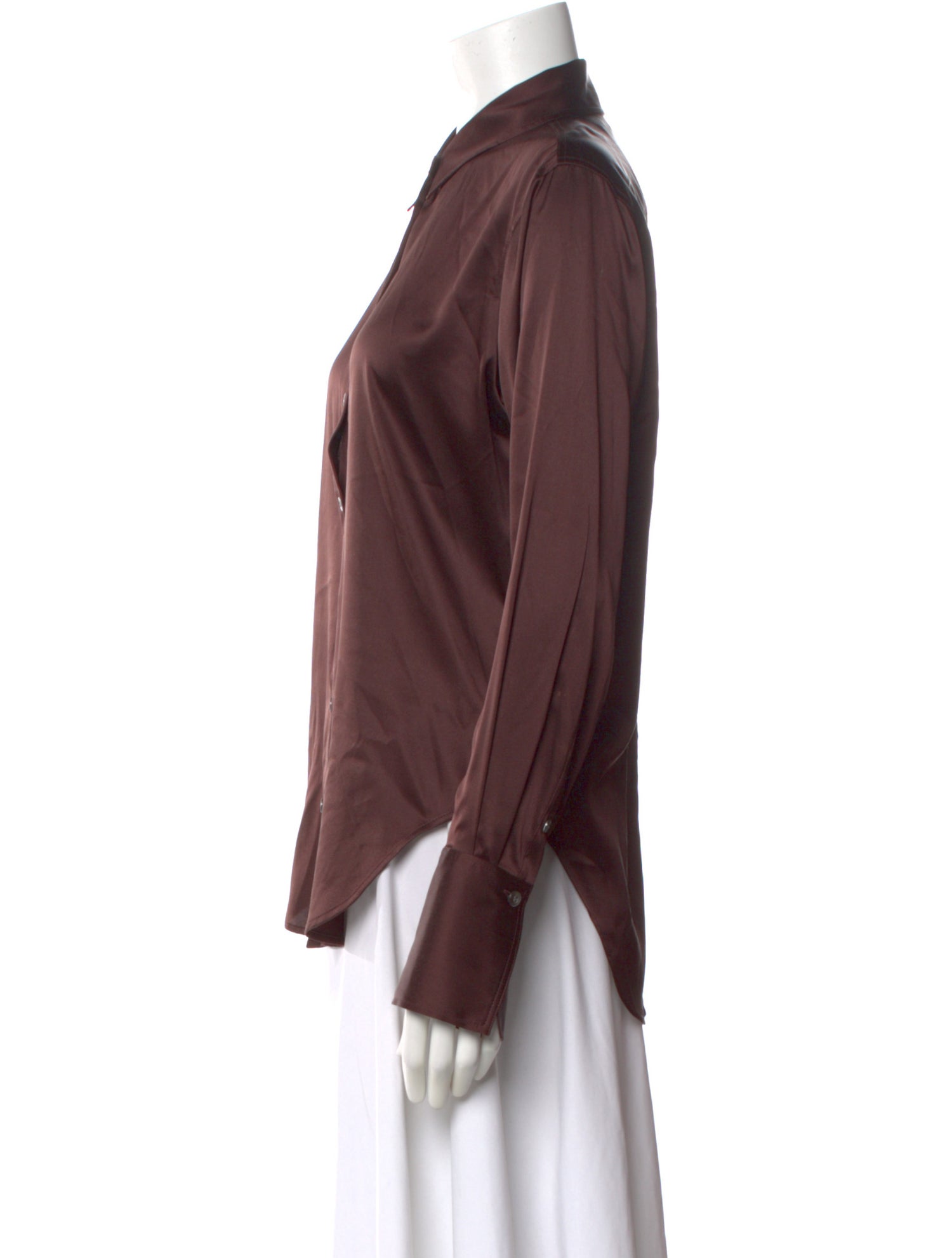 FRAME Silk Long Sleeve Blouse