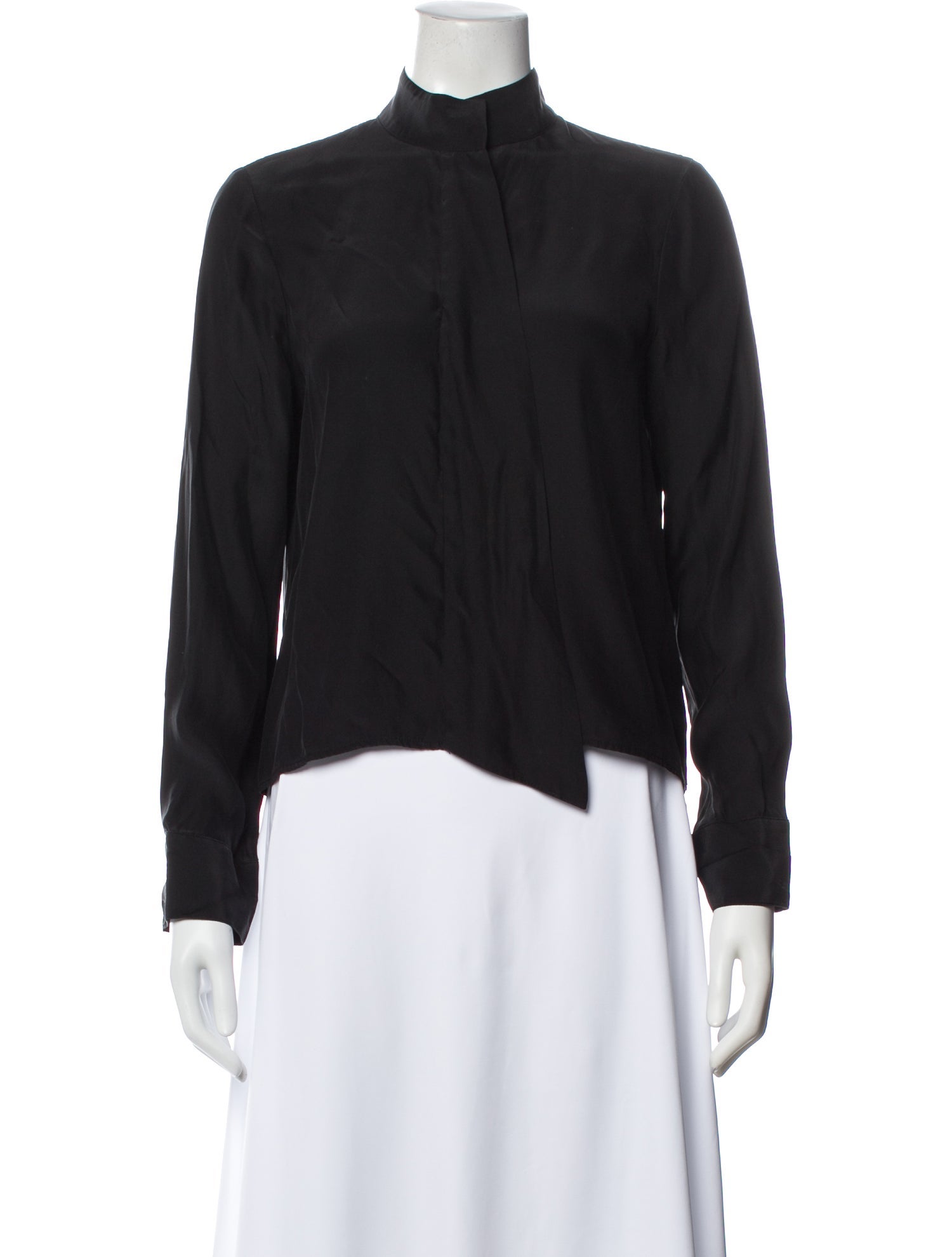 FRAME Silk Long Sleeve Top