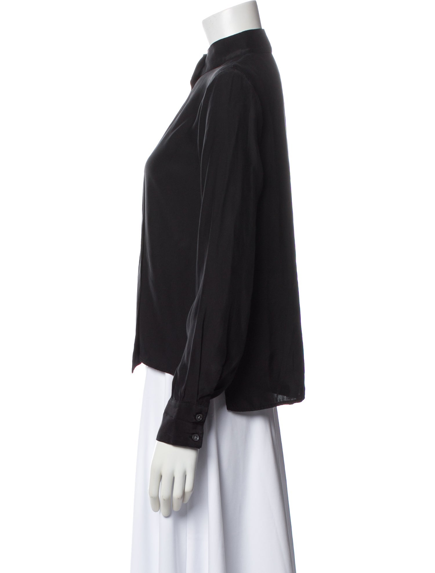 FRAME Silk Long Sleeve Top