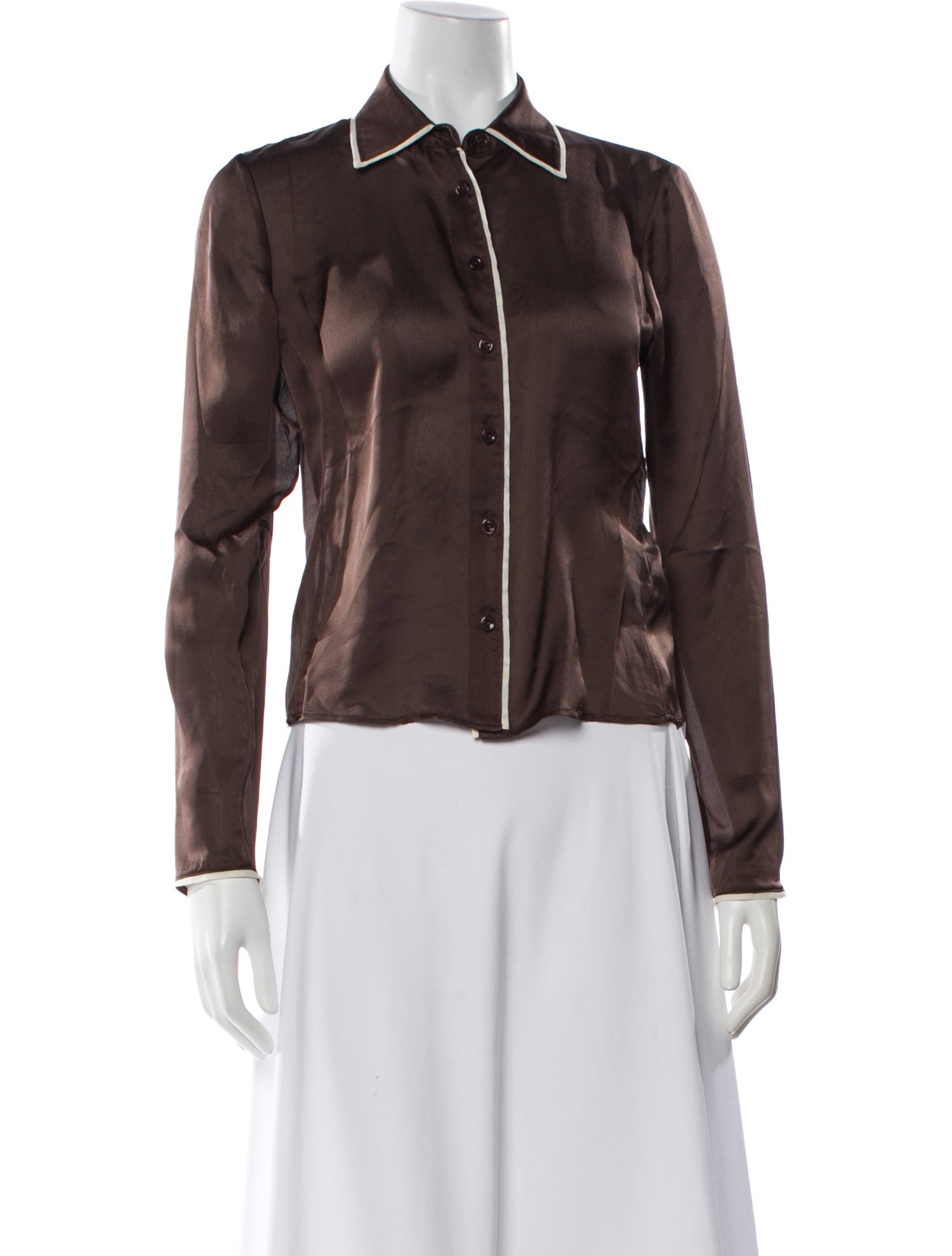FRAME Silk Long Sleeve Top