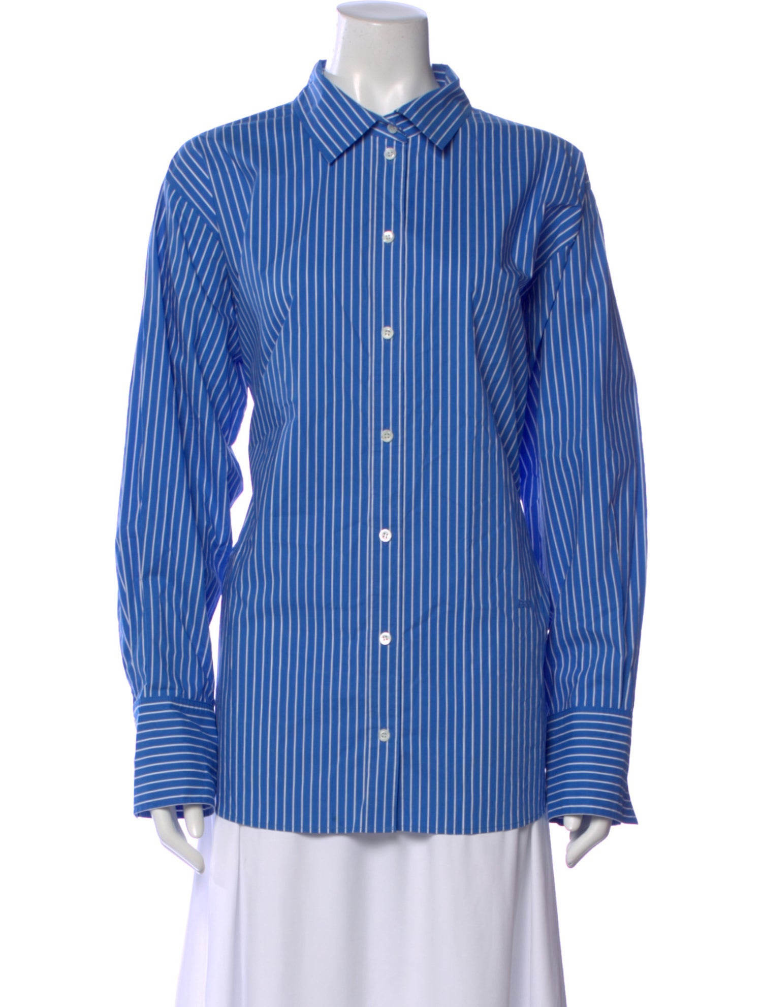 FRAME Striped Long Sleeve Button-Up Top
