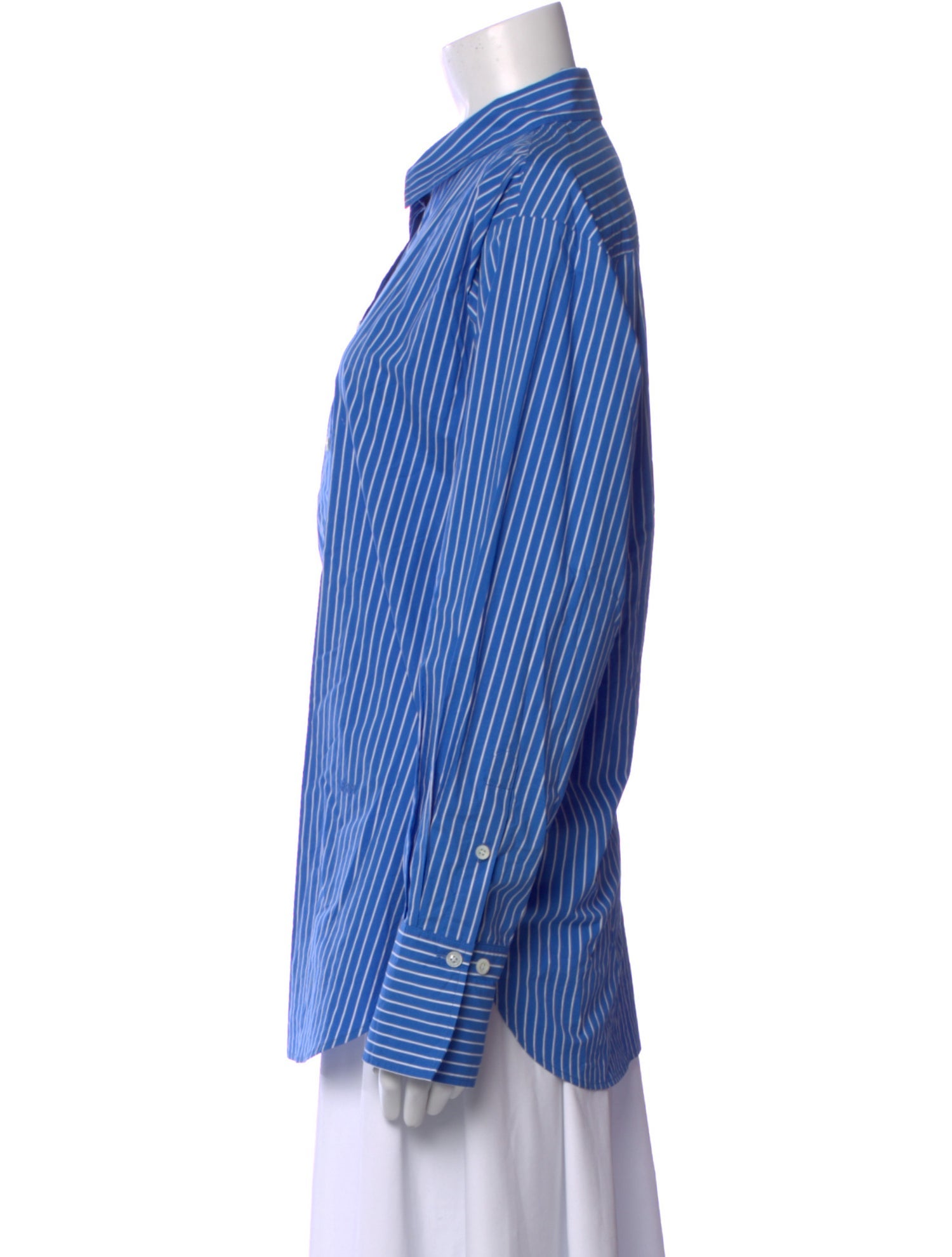 FRAME Striped Long Sleeve Button-Up Top