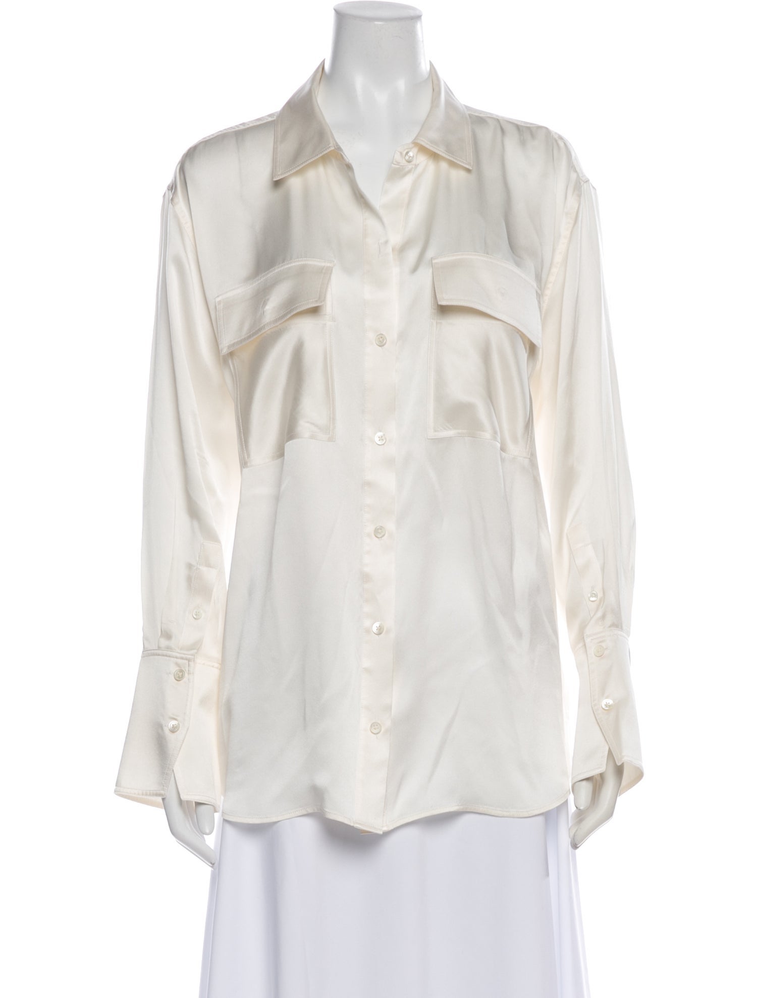 FRAME Silk Long Sleeve Blouse