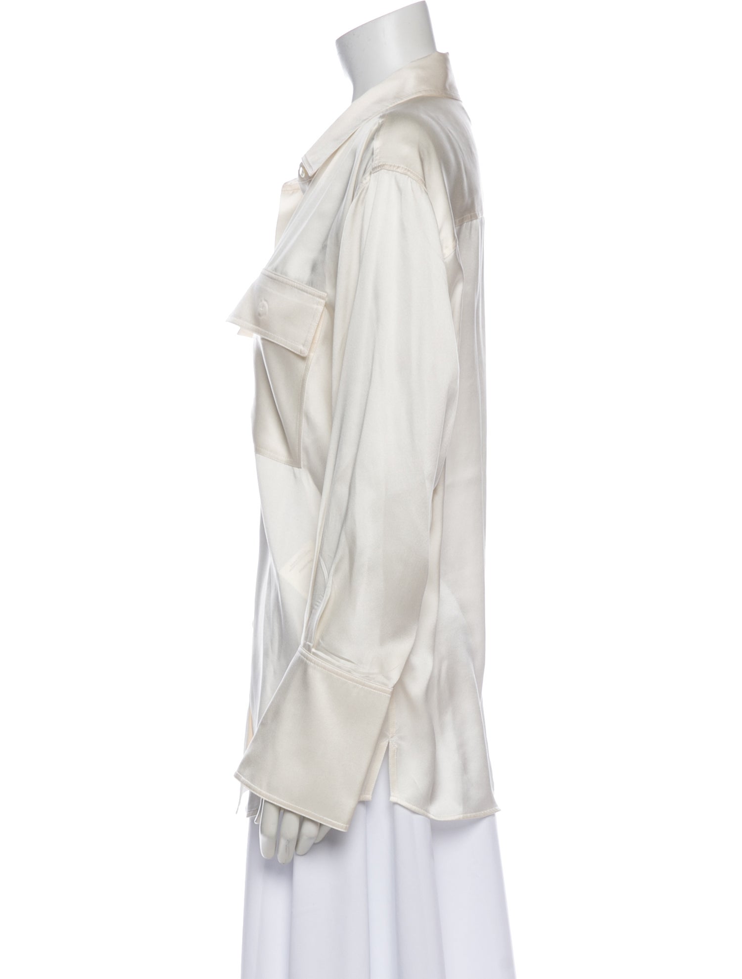 FRAME Silk Long Sleeve Blouse