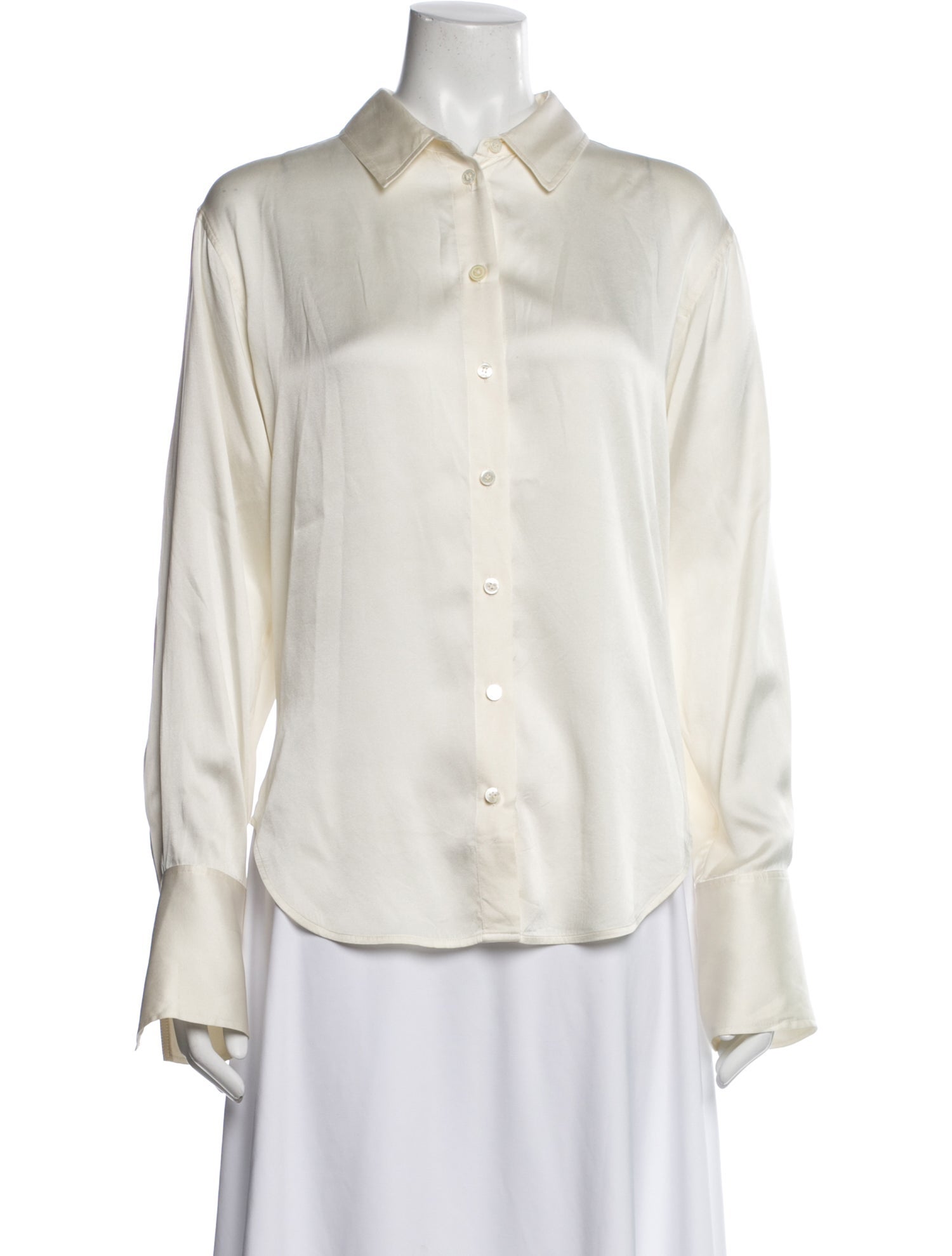 FRAME Silk Long Sleeve Blouse