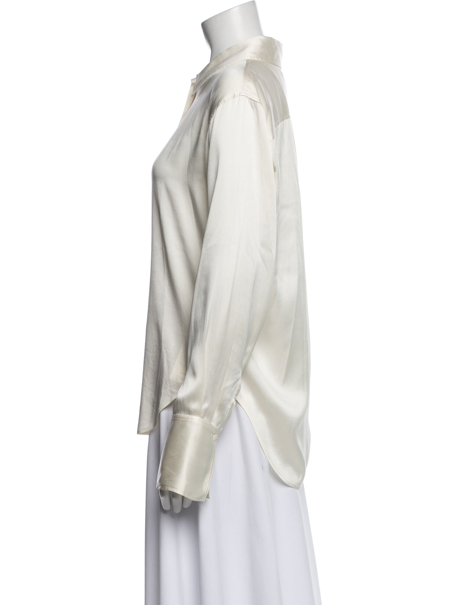 FRAME Silk Long Sleeve Blouse