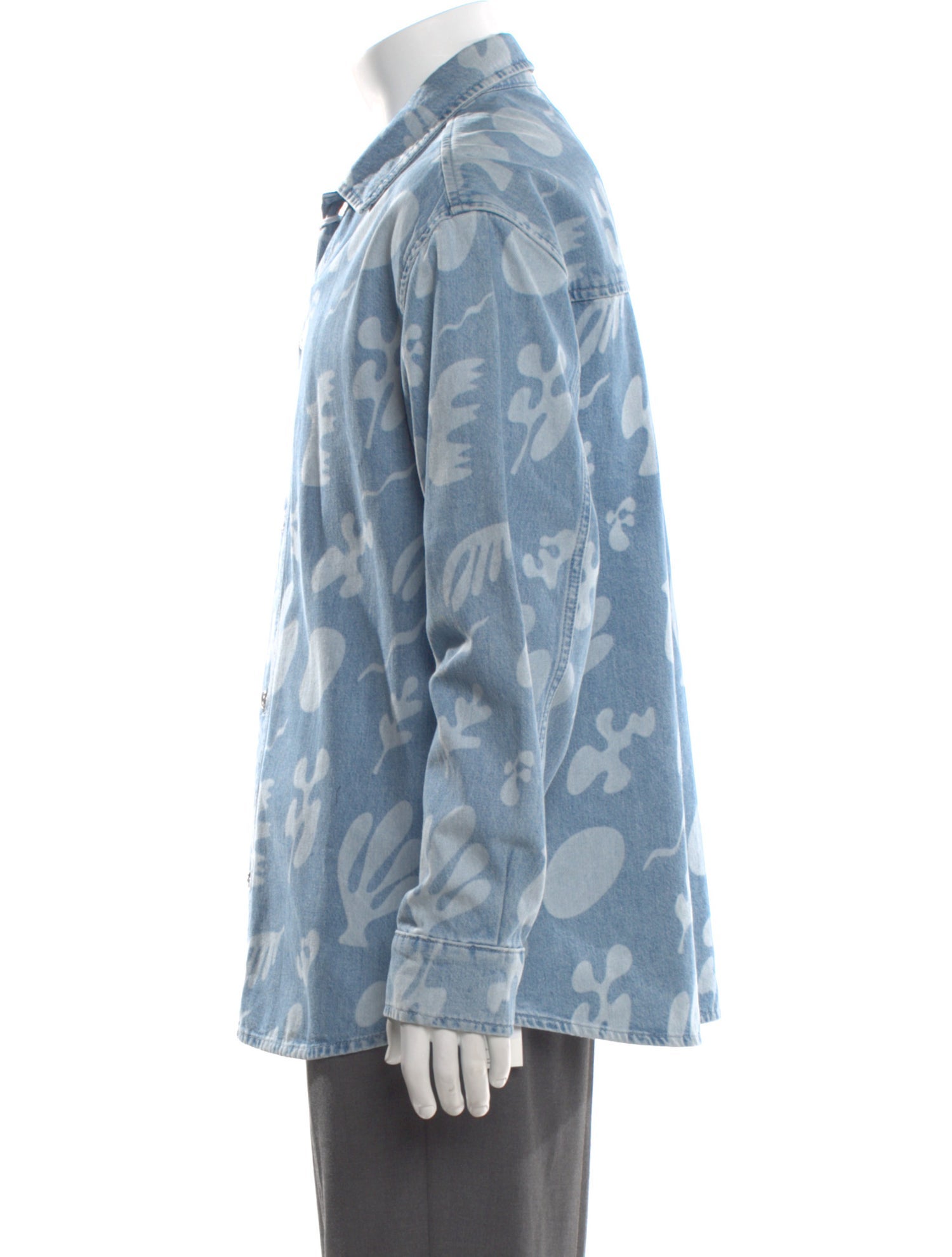 FRAME Printed Long Sleeve Denim Shirt