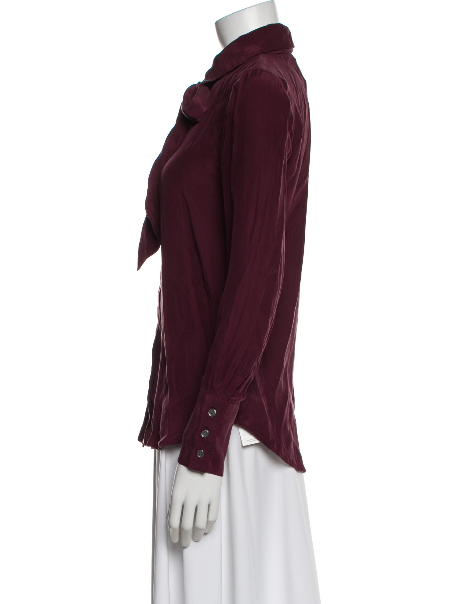 FRAME Silk Long Sleeve Blouse