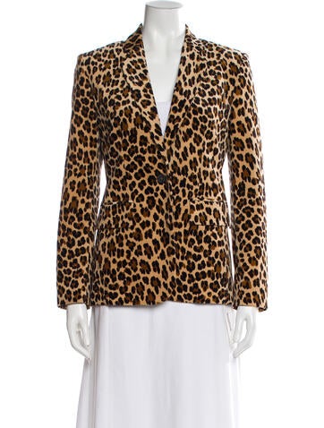 Pre-owned Frame Animal Print Blazer In Multi