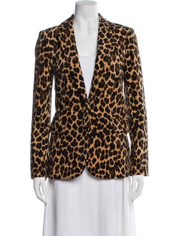 Pre-owned Frame Animal Print Blazer In Neutral