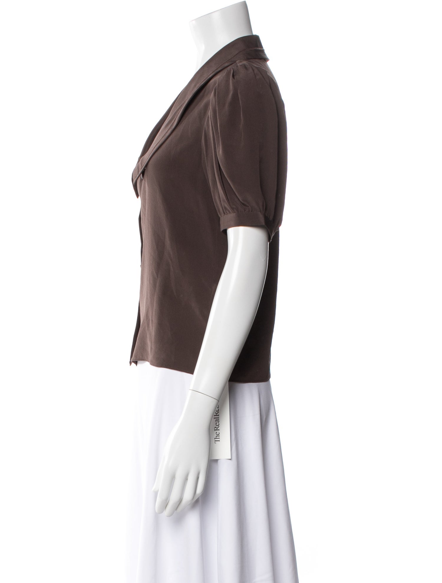 FRAME Silk Short Sleeve Blouse