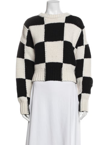 Pre-owned Frame Merino Wool Plaid Print Sweater In Black/neutrals
