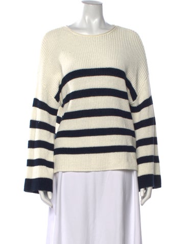 Pre-owned Frame Striped Crew Neck Sweater In Neutrals