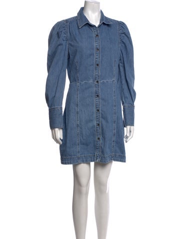 Pre-owned Frame Mini Dress In Blue