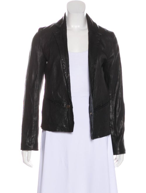 Frame Leather Blazer Black