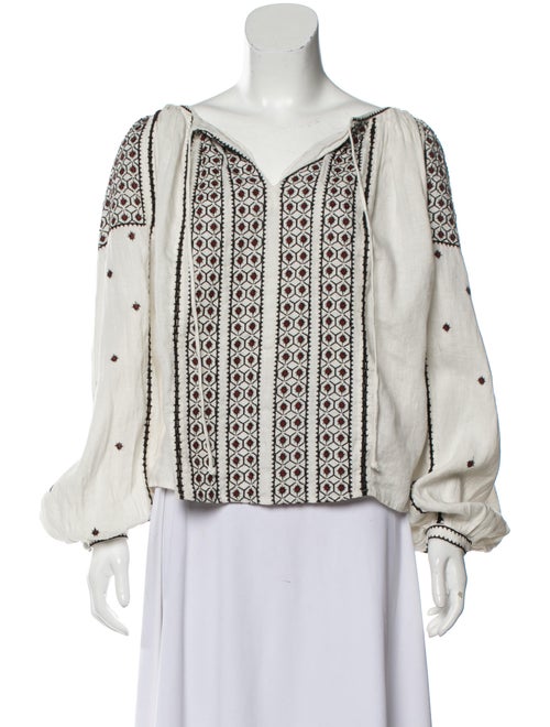 Frame Linen Printed Blouse