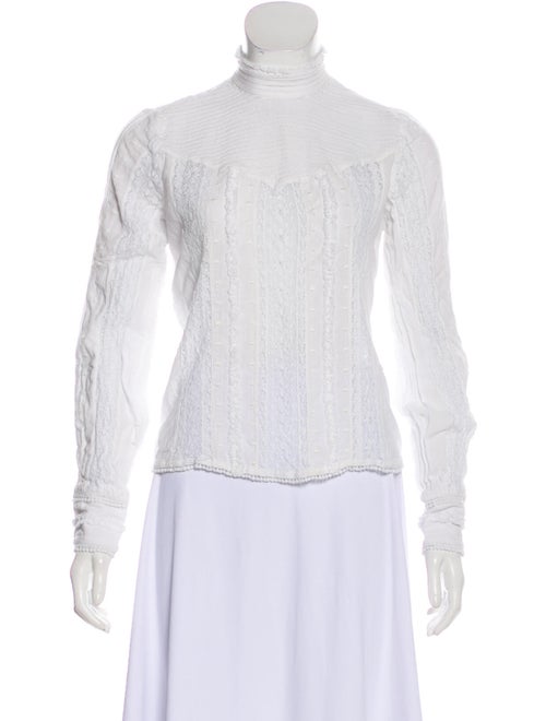 Frame Turtleneck Long Sleeve Top White