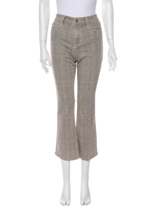 Frame Plaid Print Flared Pants