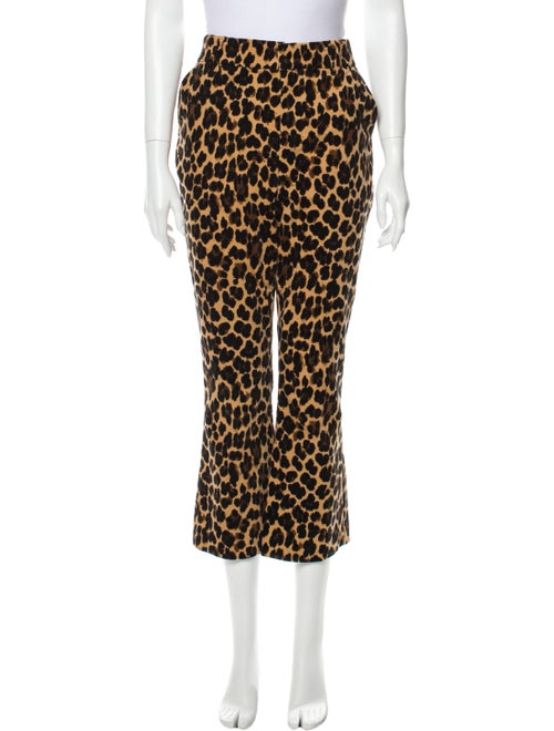 Frame Animal Print Wide Leg Pants Brown