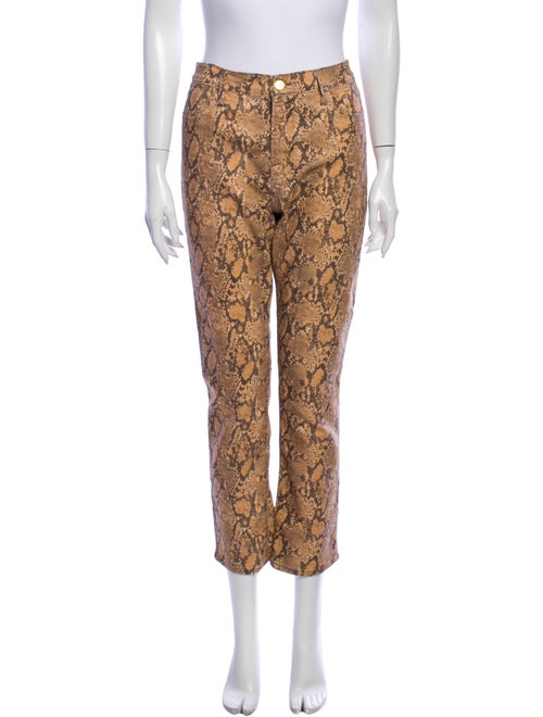 Frame Animal Print Straight Leg Pants