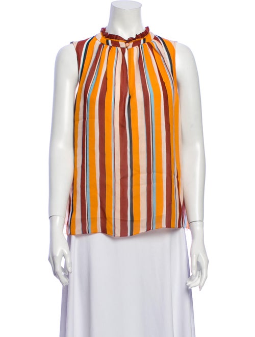 Frame Silk Striped Blouse Orange