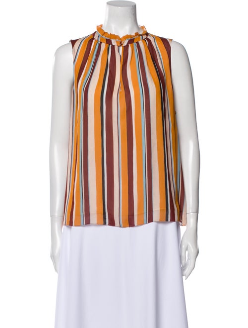 Frame Silk Striped Blouse Orange