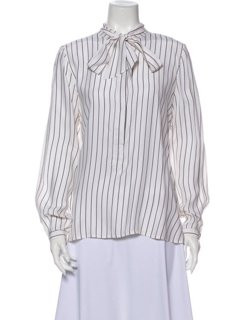 Frame Silk Striped Blouse White