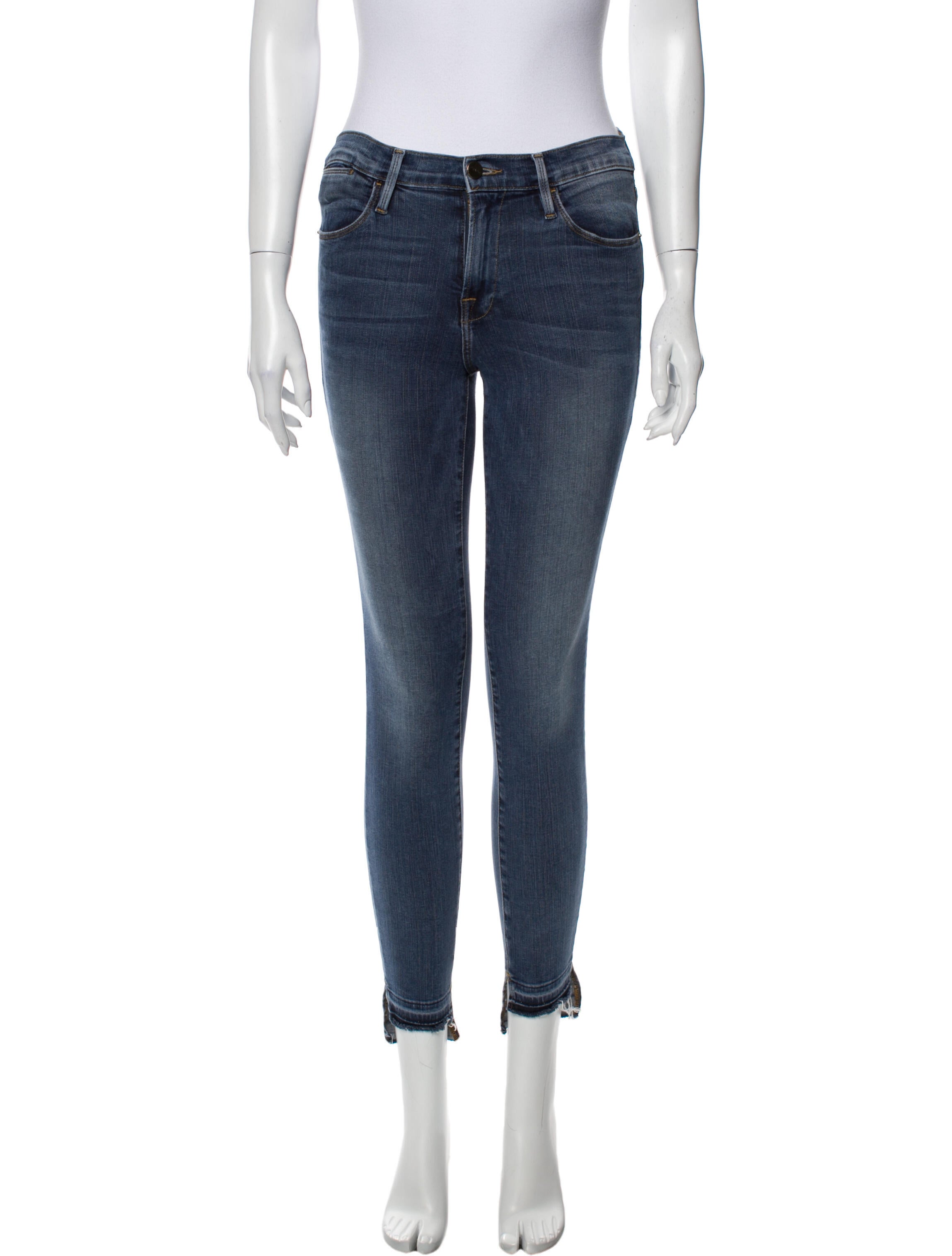 FRAME Mid-Rise Skinny Leg Jeans