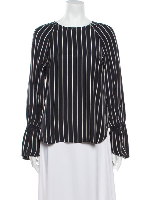 Frame Silk Striped Blouse Blue