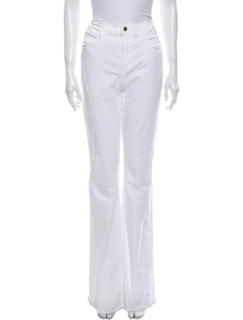 Frame High-Rise Wide Leg Jeans White