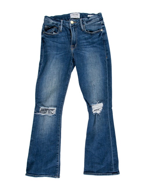 Frame Mid-Rise Straight Leg Jeans Blue