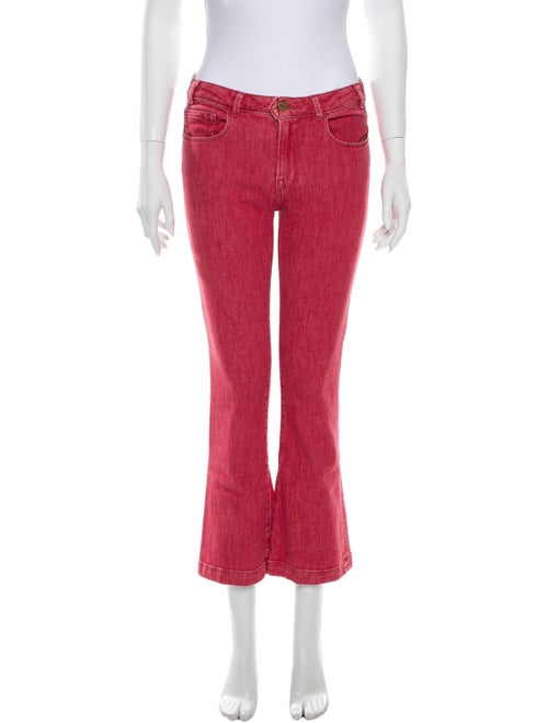 Frame Mid-Rise Flared Jeans Pink
