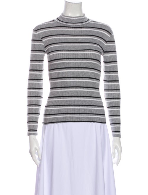 Frame Striped Turtleneck Sweatshirt Grey