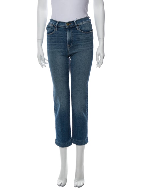 Frame Mid-Rise Straight Leg Jeans Blue