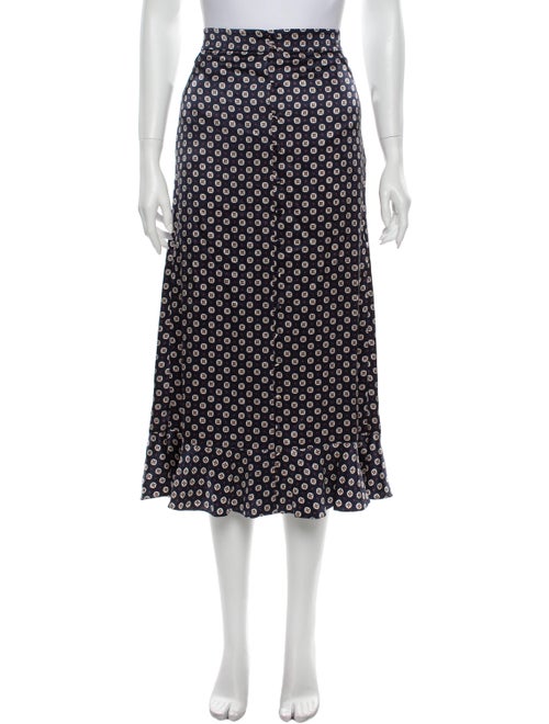 Frame Silk Midi Length Skirt Blue