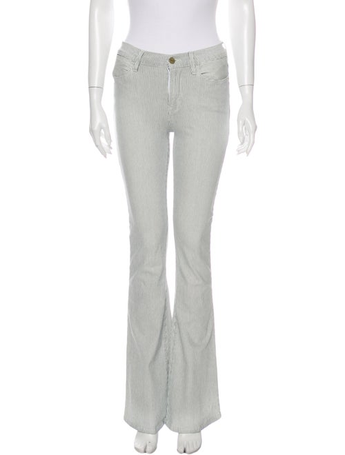 Frame Striped Flared Pants White