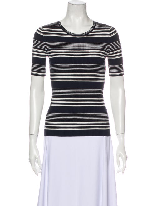 Frame Striped Crew Neck T-Shirt Blue