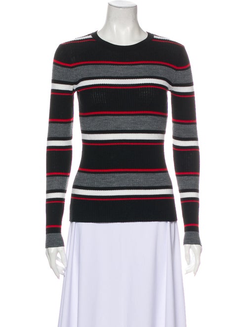 Frame Striped Crew Neck Sweatshirt Black