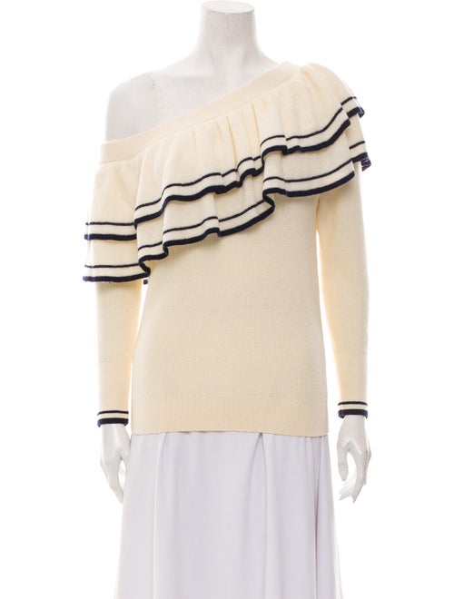 Frame Striped Off-The-Shoulder Sweater