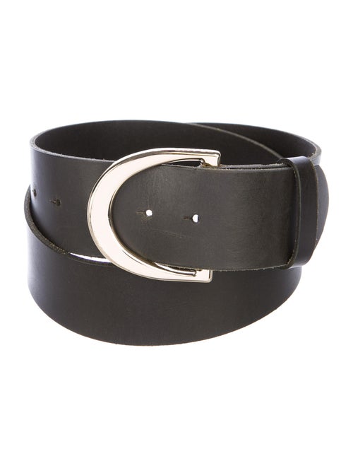 Frame Leather Buckle Belt gold