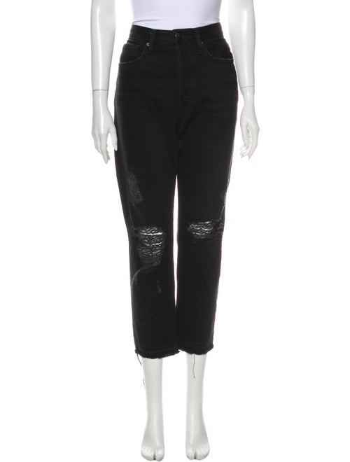 Frame Low-Rise Straight Leg Jeans Black