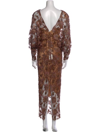 Fleur De Paris Floral Print Long Dress