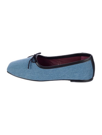 Freda Salvador x Derek Lam 10 Crosby Denim Bow Accents Ballet Flats